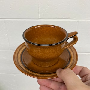 Set of 4 Franciscan Origin Cinnamon Teacup & Saucer