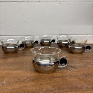 Schott Mainz Jena Glas Set Chrome Tea Espresso Mugs
