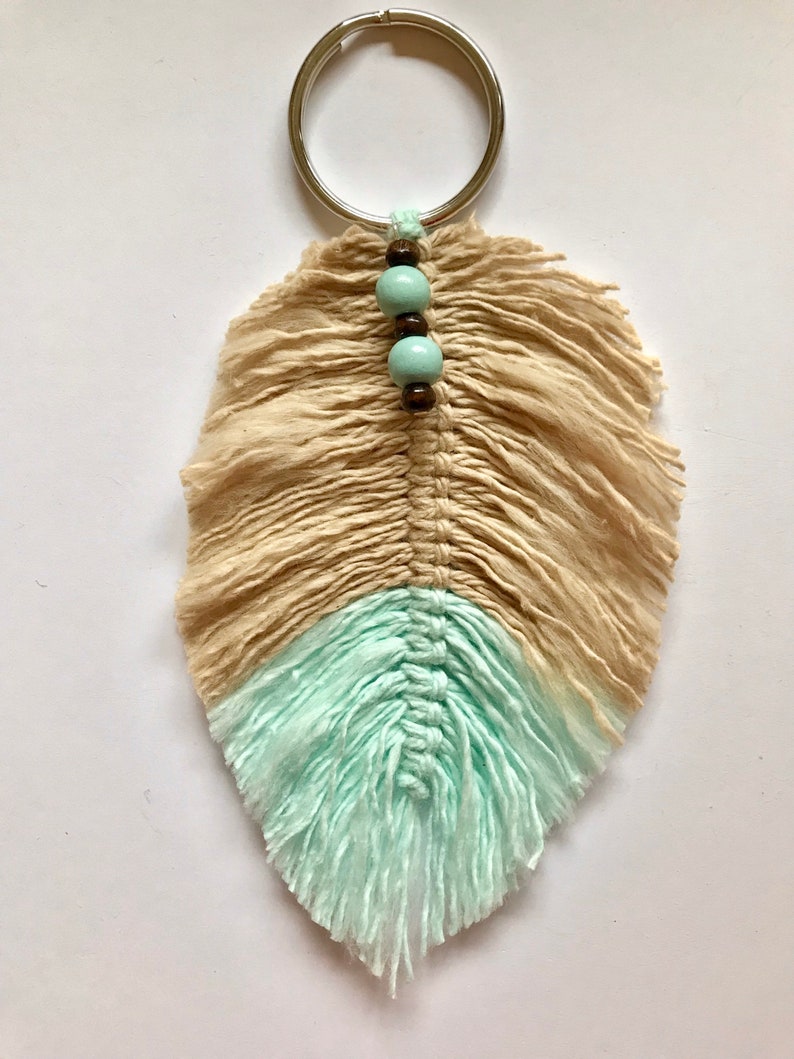 Easy Kit Macrame Feather Keychain Beginner Macrame kit Etsy España