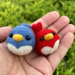 Digital PDF ONLY! Beginner Needle Felt Mini Bird Ornaments Tutorial/Pattern for Easy Needle Felting