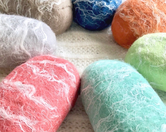 Easy Beginner Wet Felting Kit, Exfoliating Bar Soap Felting Kit With