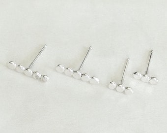 Tiny Bar Earrings • Line Earrings • Dot Earrings • Line Posts • Simple Staple Post • Flat Beaded Earrings • Minimalist Earring • Modern Stud