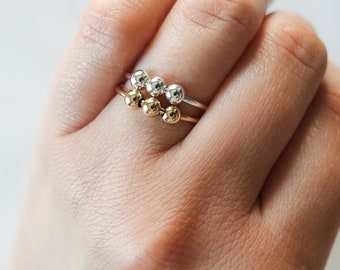 Fidget Ring • Anxiety Spinner Ring • Stackable Ring • Dainty Worry Ring • Everyday Jewelry • Minimal Modern Rings • Silver or Gold Dot Ring