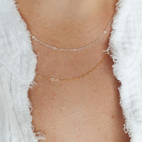 Dainty Chain Necklace • Delicate Minimalist Necklace • Thin Delicate Choker • Simple Everyday Necklace • Layering Chain • Small Link Jewelry