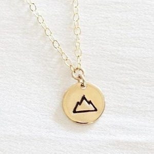 Mountain Necklace • Dainty Mountain Range • Small Disc Necklace • Hiking Jewelry • Nature Jewelry • Climb Jewelry • AZ Desert Necklace