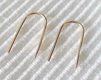 Dainty Threader Earrings • Geometric Wire Earrings • U Earrings • Arch Earrings • Open Hoop Earrings • Modern Horseshoe Earrings