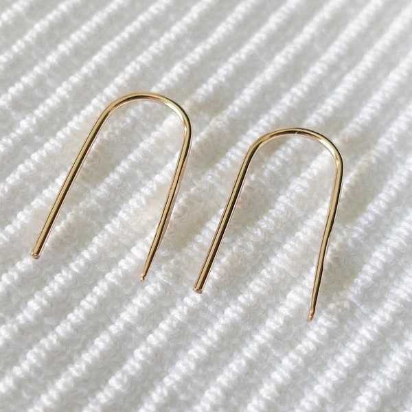 Dainty Threader Earrings • Geometric Wire Earrings • U Earrings • Arch Earrings • Open Hoop Earrings • Modern Horseshoe Earrings