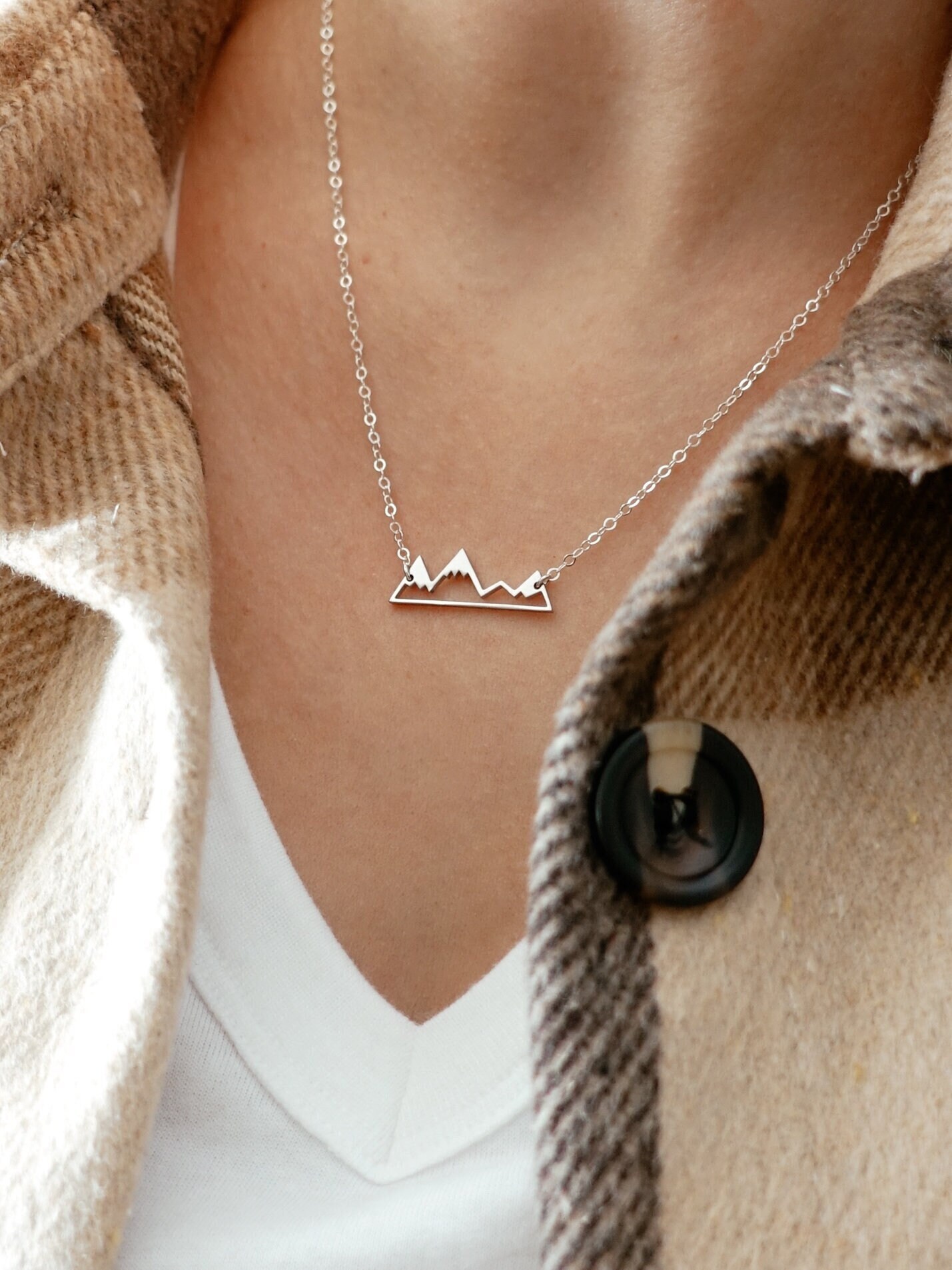 Dainty mountain necklace deals