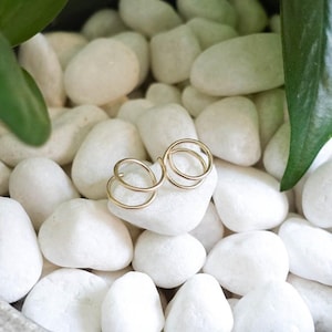 Double Hoop Twist Earrings • 8 mm Two Piercing Earring • Tiny Huggie Hoops • Minimal Spiral Earring • Double Cartilage or Helix Piercing image 6