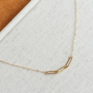 Link Necklace Family Necklace Modern Layering Necklace Paperclip Necklace Infinity Necklace Personalized Interlocking Jewelry image 2