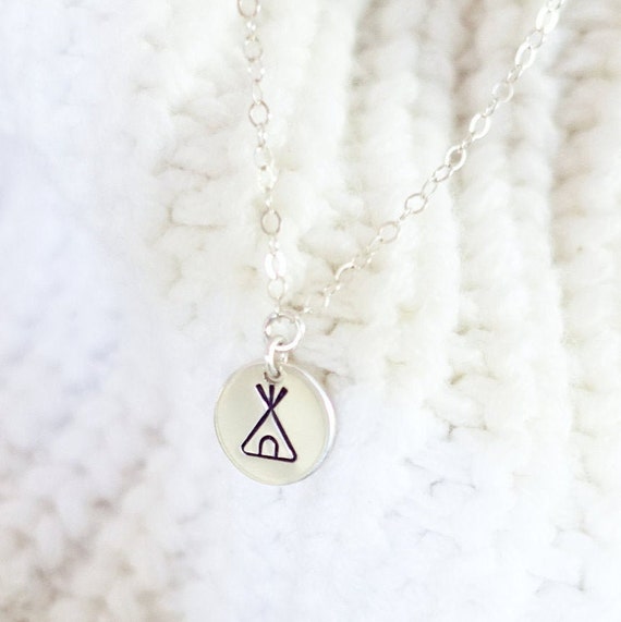 TeePee Necklace • Bride Tribe • Best Friend Gift • Sterling Silver Everyday  Necklace • Hike Jewelry • Bohemian Necklace • Desert Jewelry