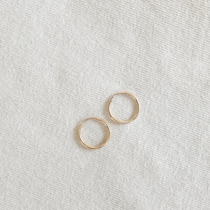 Hoop Earrings Lightweight Endless Hoops Minimalist Earrings Everyday Gold Fill Jewelry Classic Wire Hoop Earrings Continuous Hoop image 9