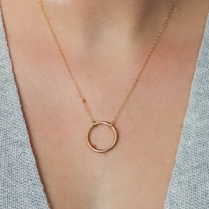 Open Circle Necklace • Karma Necklace • Sterling Silver - 14k Gold • Eternity Necklace • Minimalist Everyday Wear • Layering Necklaces