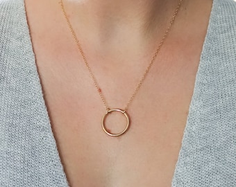 Circle Necklace • Dainty Gold circle • Karma Necklace • Sterling Silver Open Circle Necklace • Eternity Necklace • Christmas Gift for her