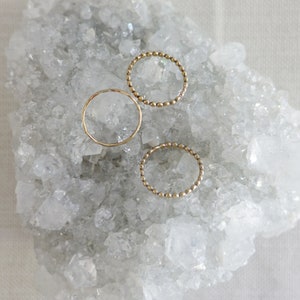 Stacking Rings Set Dainty Dot Stackable Rings Gold or Silver Delicate Hammered Rings Mixed Texture Rings Everyday Minimalist Rings image 5