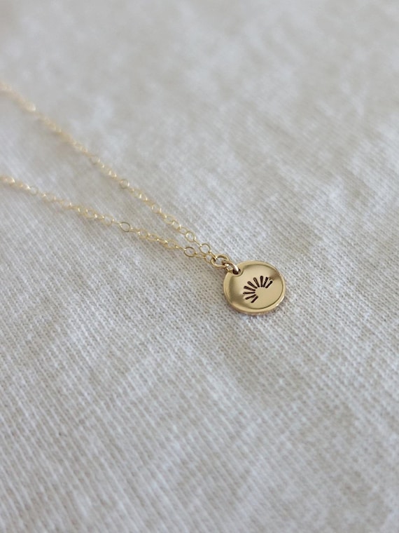 Sun Necklace • Dainty Everyday Necklace • Inspirational Jewelry • Best Friend Necklace • Sunset Lover Gift • Sunrise or Sunset Charm GF / SS
