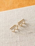 Short Wave Ear Climbers - 14k Gold or Sterling Silver • Squiggle Threader Earrings • Unique Textured Ear Crawlers • Sweep Earrings