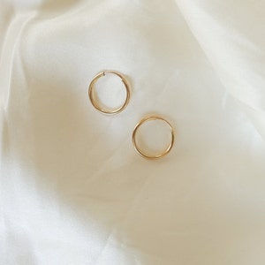 Hoop Earrings Lightweight Endless Hoops Minimalist Earrings Everyday Gold Fill Jewelry Classic Wire Hoop Earrings Continuous Hoop image 8