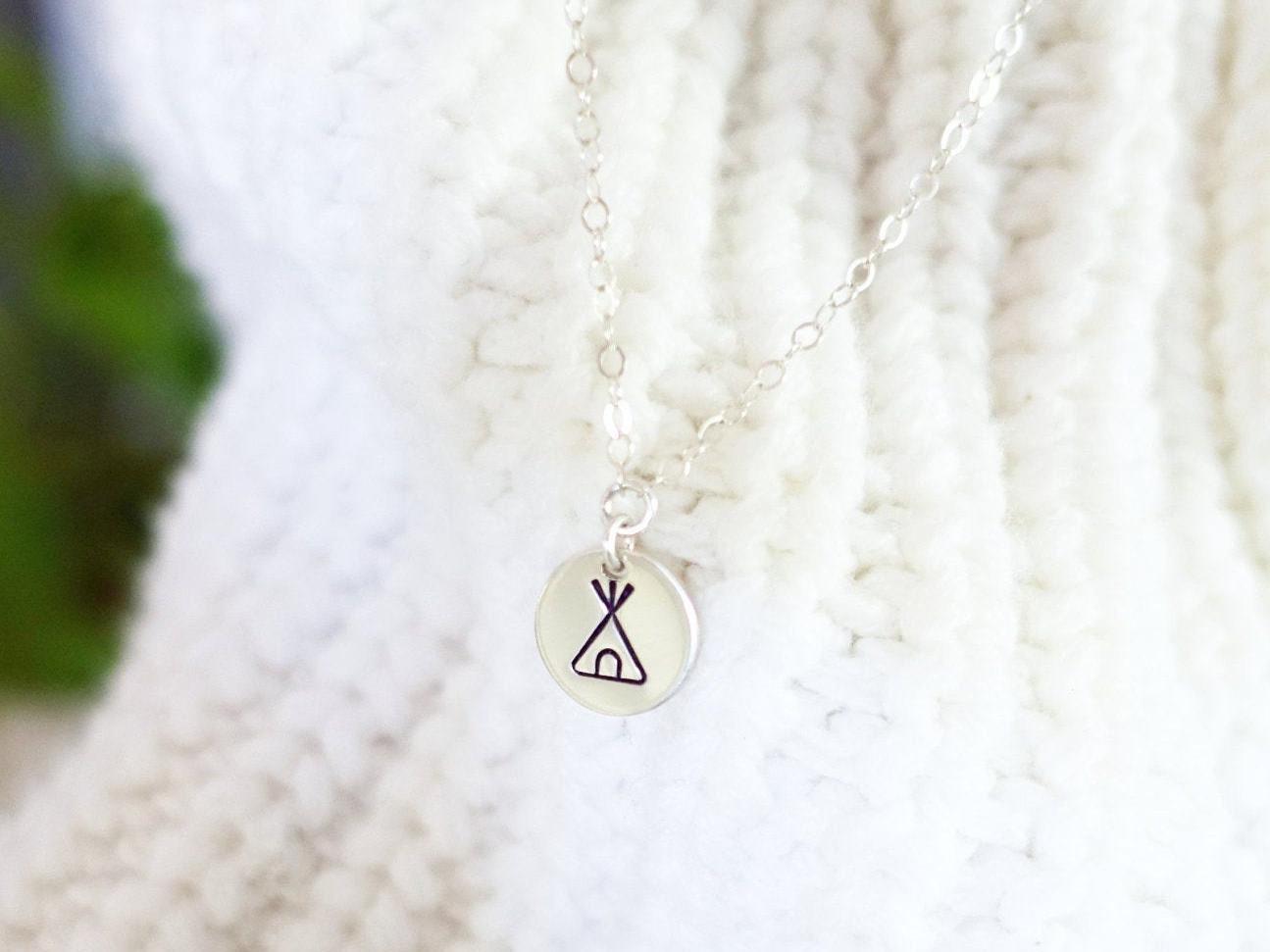 TeePee Necklace • Bride Tribe • Best Friend Gift • Sterling Silver Everyday  Necklace • Hike Jewelry • Bohemian Necklace • Desert Jewelry