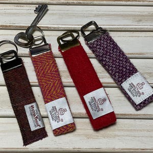 Porte-clés Harris Tweed, porte-clés écossais, breloque de sac à main faite main