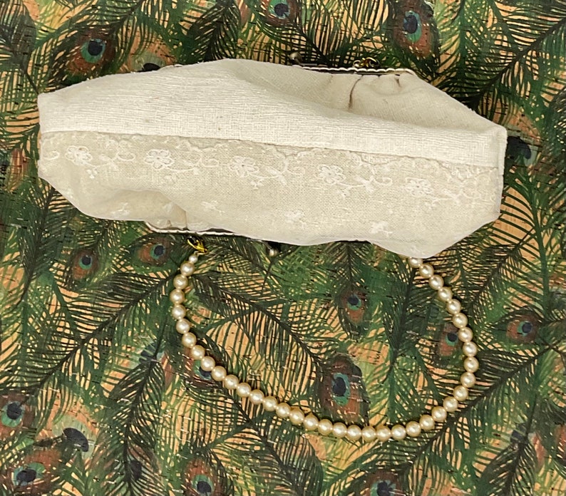 Communion Vintage Lace /& Raw Silk Purse Occasion Wedding