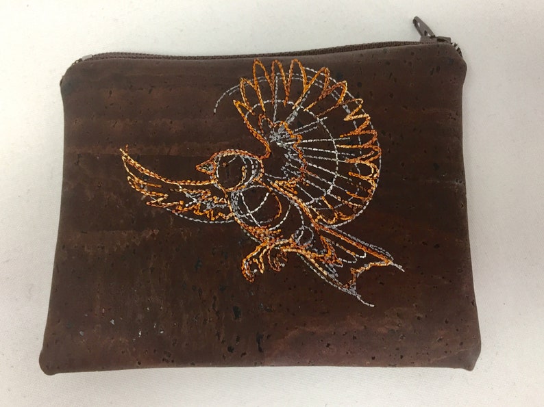 poodle Portugese Cork Coin Purse floral or embroidered bird owl giraffe