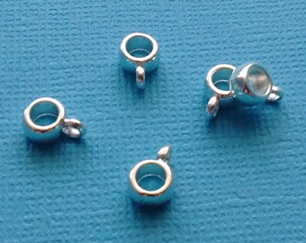 20 Bail Beads Silver Plated Charm Connector - F2370