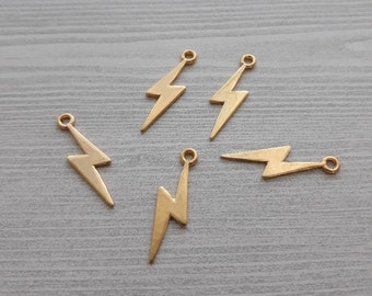 6 sets gold tone Cloud lightning bolt charm gold Small Cloud lightning charm