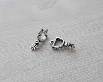 Sterling Silver 26mm 3D Spurs with 7.5 Charm Bracelet Jewels Obsession 3D Spurs Pendant Sterling Silver 26mm 3D Spurs with 7.5 Charm Bracelet Jewels Obsession 3D Spurs Pendant