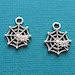 10 Spider Web Charms Silver Halloween Charm - CS2833 