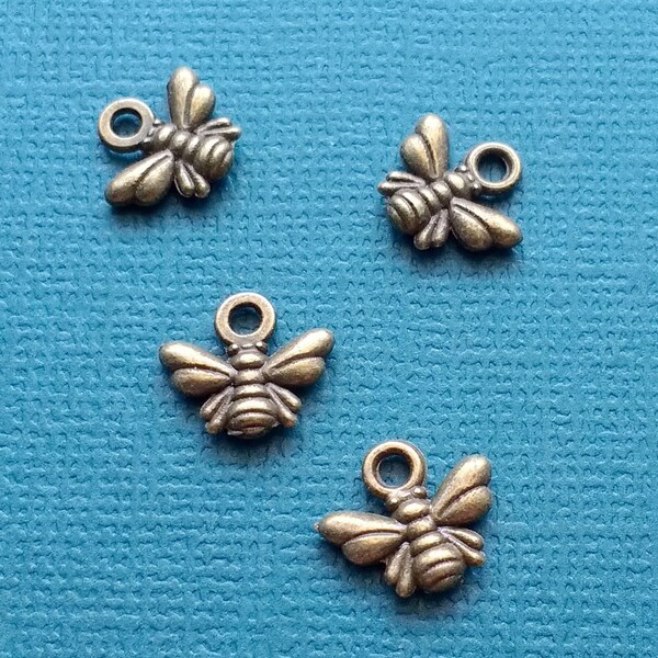 15 Bee Charms Antique Bronze Honey Bee Charm - CB2851