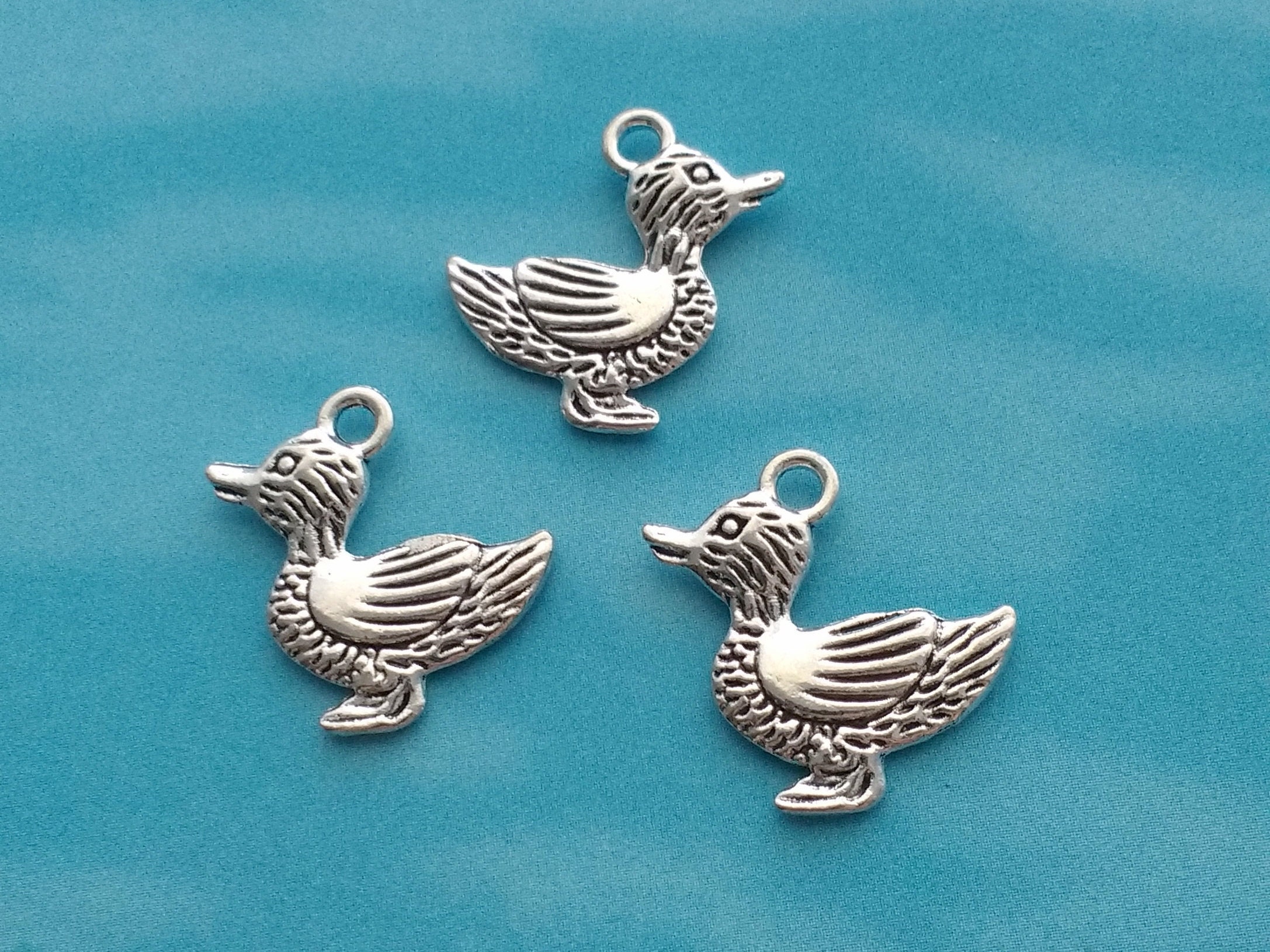 7 Duck Charms Silver Duck Charm CS3032 Etsy