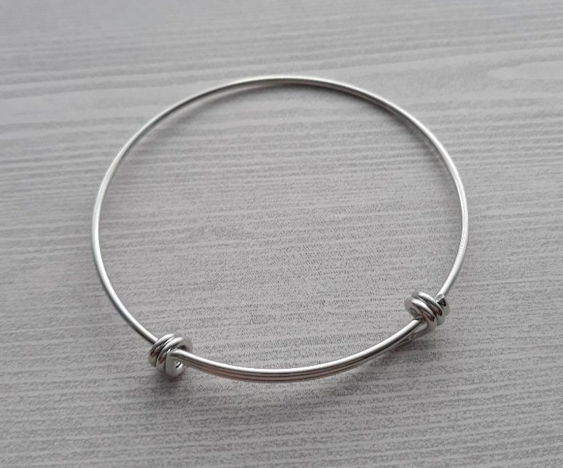 BULK 5 Stainless Steel Adjustable Charm Bangle Bracelets Etsy
