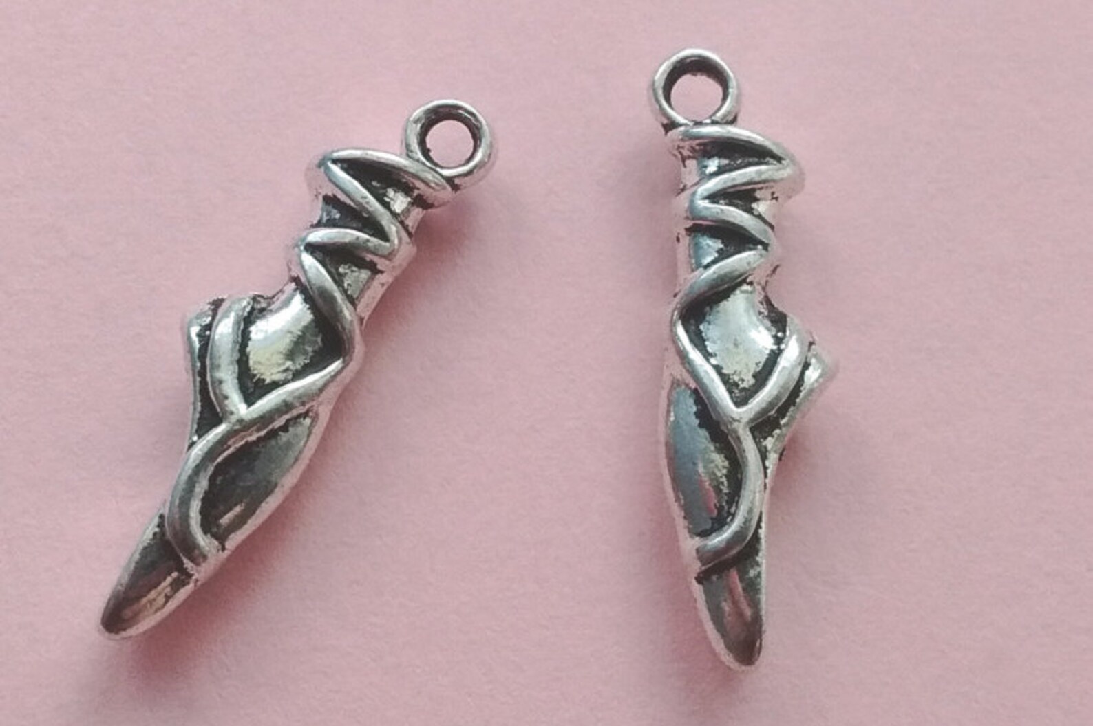 9 ballerina foot charms silver ballet shoe charm silver - cs2076