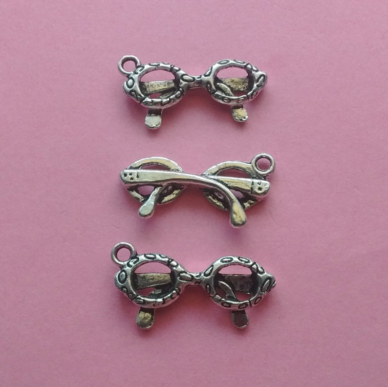 6 Eyeglasses Charms Silver Glasses CS2191 Etsy