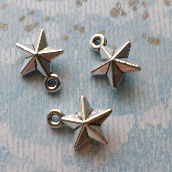 12 Star Charms Silver - CS2738