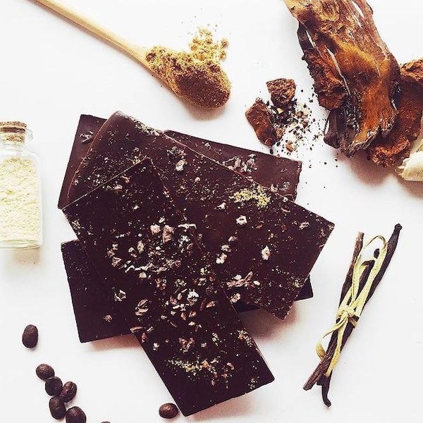 Schokolade |  Maca-Chaga Milchkaffee | Meditation Bars |
