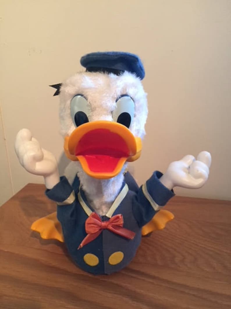 Vintage Walt Disney Donald Duck Mechanical Toy With Original Etsy