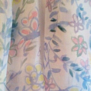 Silk Scarf handpainted flowers on a white background, Designer scarf for women, Birthday gift, 140 x 40 cm (55 x 15, 5) inches