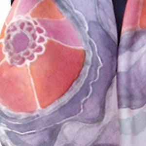 Designer hand painted silk scarf Orange Flowers, Designer scarves, Square silk scarf, Birthday gift, 90 x 90 cm (35 x 35) inches