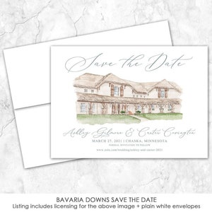 The Edward Anne Estate at Bavaria Downs watercolor | Chaska, Minnesota | hand-painted venue for save the dates or wedding invitations