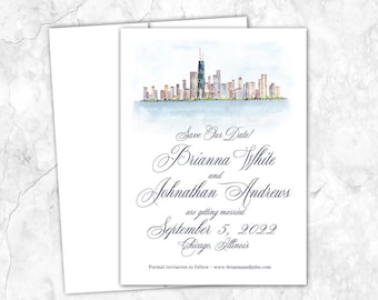 Chicago Save the Date, Venue Save the Date, Custom Venue, Watercolor Painting, Custom Watercolor