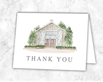 Venue Folded Thank You Card, wedding thank you