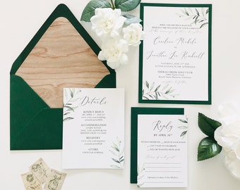 Wedding Invitation, leaves, wood, simple wedding, wedding invitations, wedding invitation, eucalyptus, sage, forest, outdoor, wood, natural