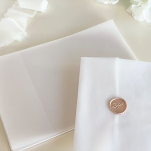Vellum Invitation Wrap, for 5x7 invitation, vellum jacket, wrap for DIY wedding invitations
