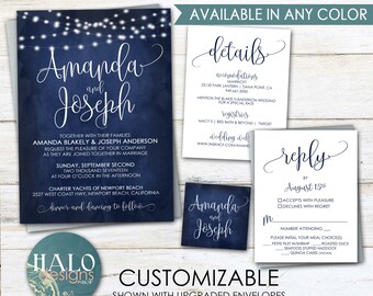 navy wedding invites etsy
