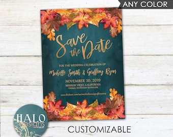 autumn save the date etsy