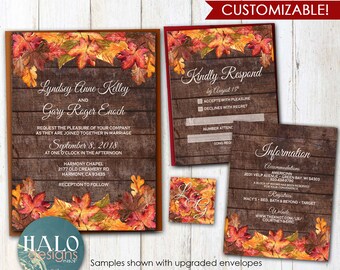 Fall Wedding Invitations Etsy