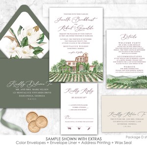 Vineyard Wedding Invitation, Classic wedding, simple, vineyard, wedding invitation, chateau, winery, napa, temecula, wine country, burgundy image 9