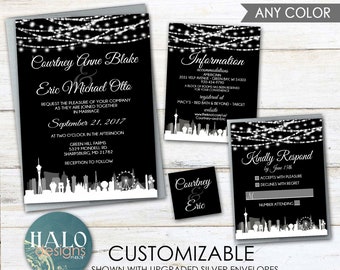 Las Vegas Wedding Invitations, rose gold wedding,wedding invitation,Las Vegas strip, Las Vegas Skyline, Las Vegas Wedding,wedding card